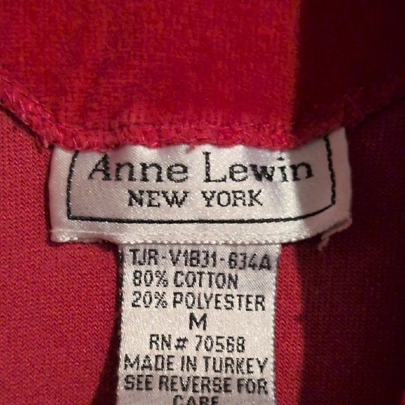 Anne Klein Red Plush Robe with Wrap Closure - Picture 2 of 6